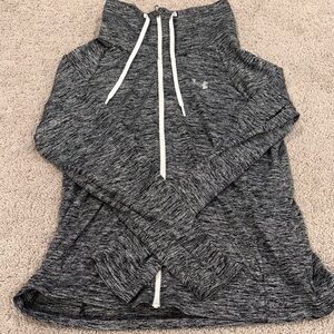 Under Armour Women's Black and White Zip-Up Hoodie